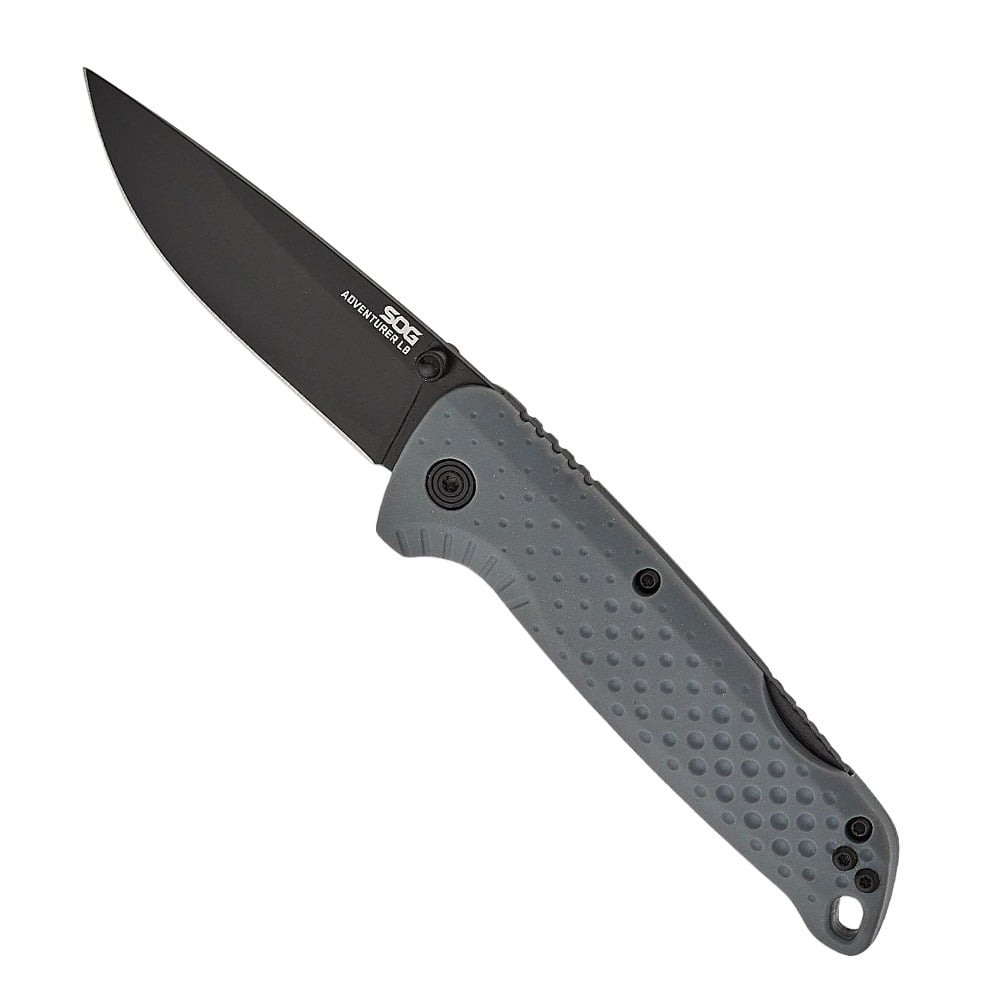 SOG Knives Adventurer Folding Drop Point Knife, Gray - SOG-13-11-06-43