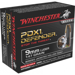 Winchester Ammo S9MMPDB1 Elite 9mm Luger 147 GR Bonded Jacket Hollow Point - 20rd Box
