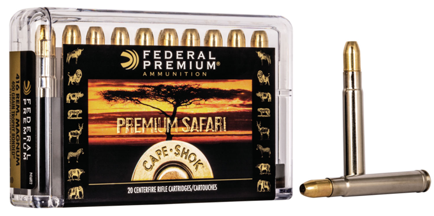 Federal Premium Cape-Shok Rifle Ammunition .416 Rem Mag 400 gr BSS 2400 fps – 20/ct - Flat Rate Shipping Under 30lbs! - No Credit Card Fees
