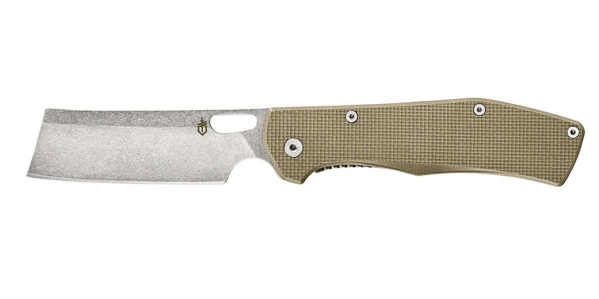 Gerber Flatiron Cleaver Folding Knife, Desert Tan - 30-001495N