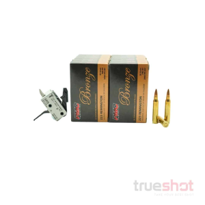 BUNDLE DEAL: TriggerTech Duty Two Stage Flat Drop in AR-15 Trigger and 200 Rounds of Ammo - PMC 223 55 Grain