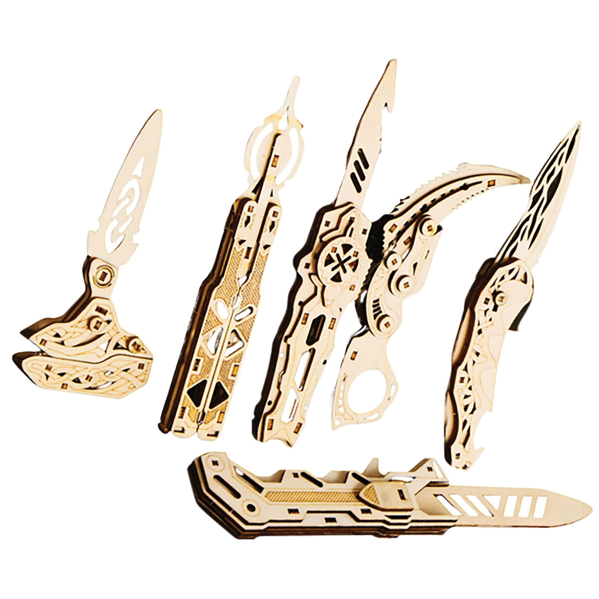 Caliber Gourmet 6-Piece Knife Puzzle Set - Elegant for Culinary Enthusiasts and Collectors - CBG-PZ-03K