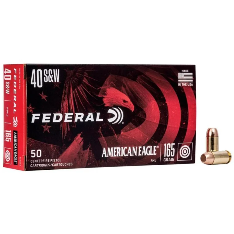 American Eagle Handgun Ammunition .40 S 165 gr FMJ 1130 fps 1000/ct