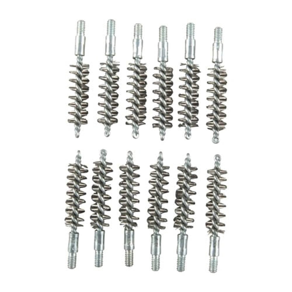Brownells .38 Caliber/.357 Cal/9mm #8-32 Male Standard Line Bore Brush, Pack of 12