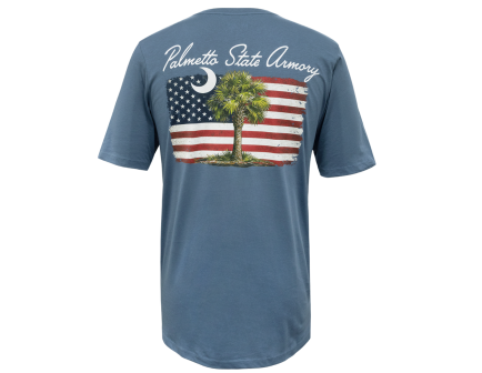PSA Palm Flag SS Essential Tee, China Blue