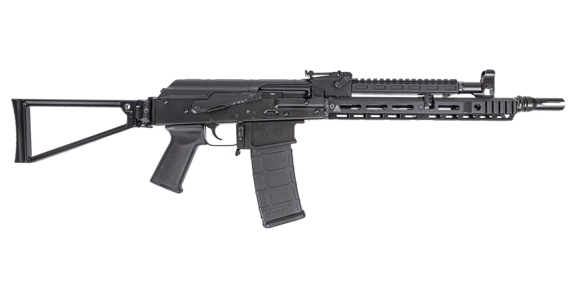 PSA AK-556 with 13.7" Barrel Pin and Weld, Soviet Arms 11.5" Rail, JMAC TS-8 Stock, and JMAC Flash Hider