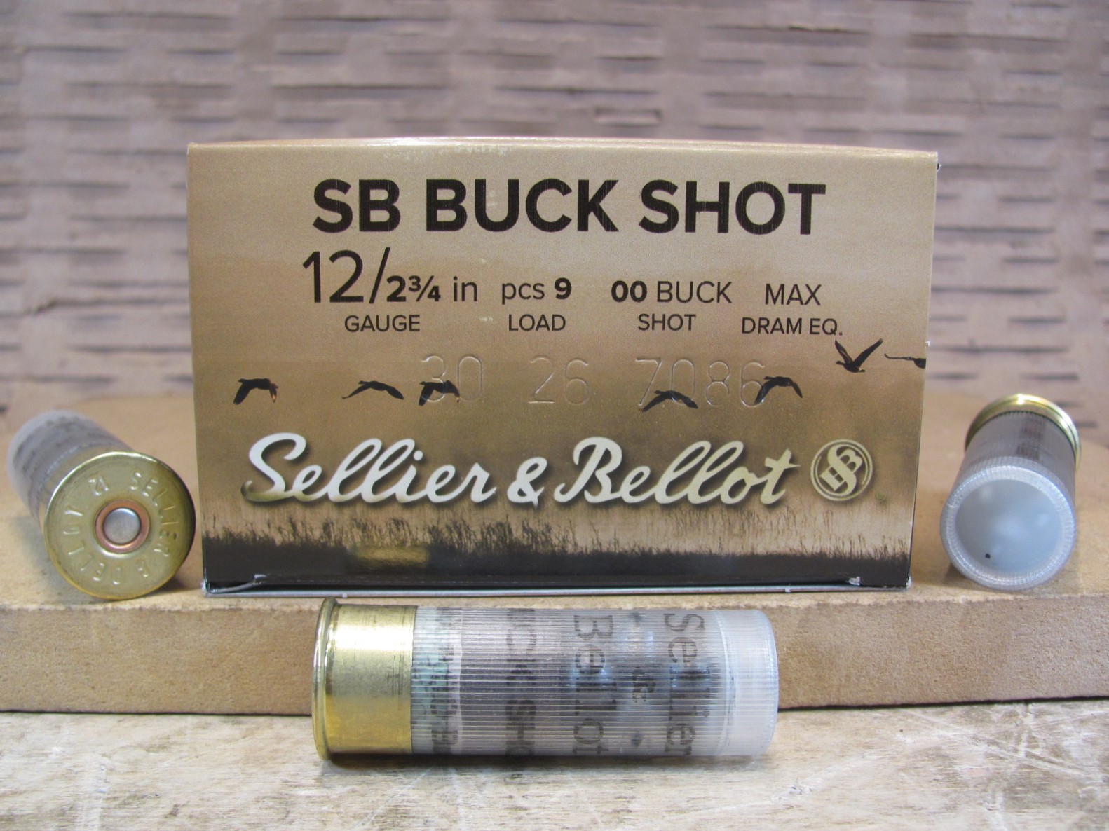 250 Round Case – Sellier Bellot 12 Gauge 2.75 Inch 9 Pellet OO Buck Shot Ammo – SB12BSG