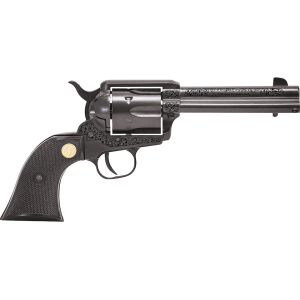 Chiappa 1873 SAA Engraved 22 Long Rifle Revolver 4.75" Blued Barrel 6 Round Black Grip