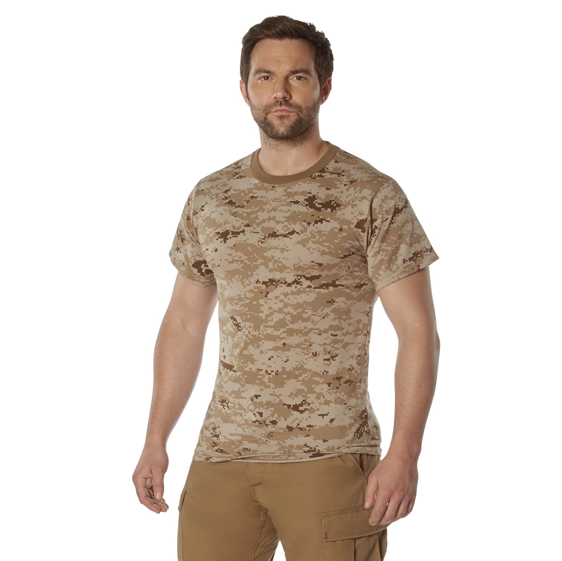 Rothco Camo 100 Cotton T-Shirt - Desert Digital Camo, Large