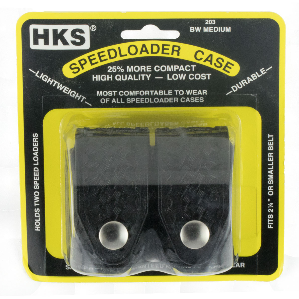 HKS Double Speedloader Case .22 LR/.357 Magnum, Black Basket Weave - 203MBB