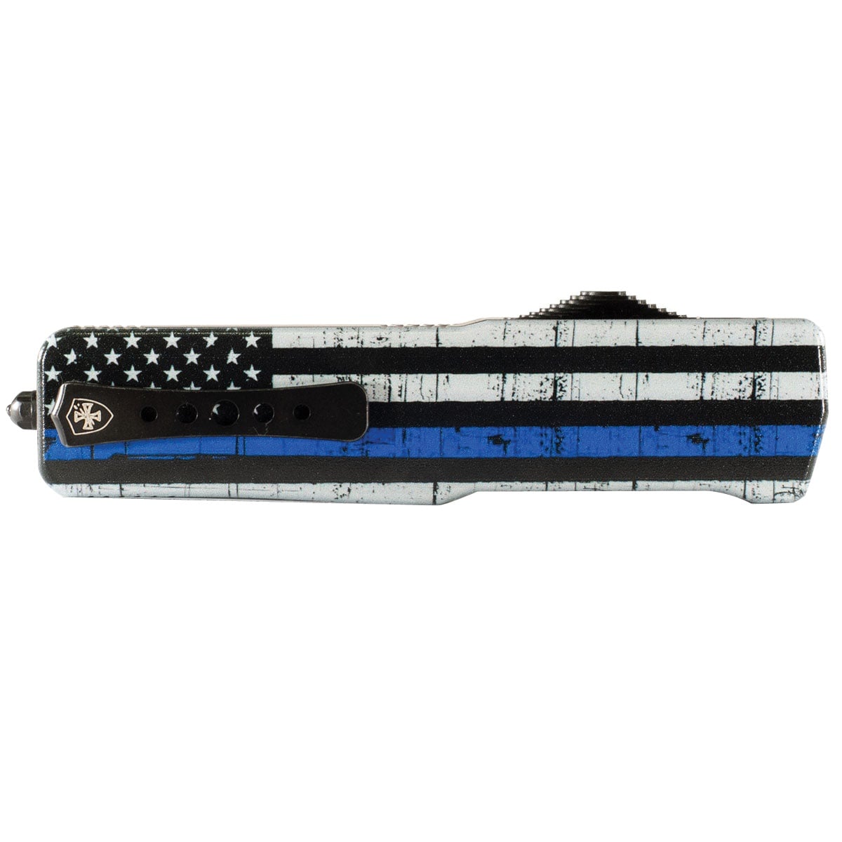 Templar Knife Premium Lightweight Large OTF Knife Tanto Serrated, Black/Blue - LA-BTB-52