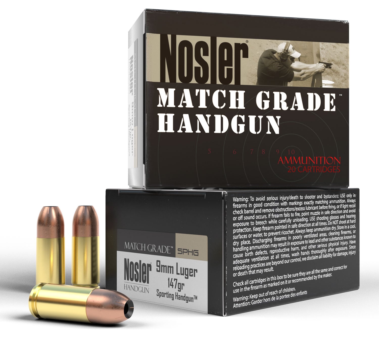 NOSLER ASP 9MM 147GR HG JHP 20/400 - No Credit Card Fees - Low, flat rate shipping