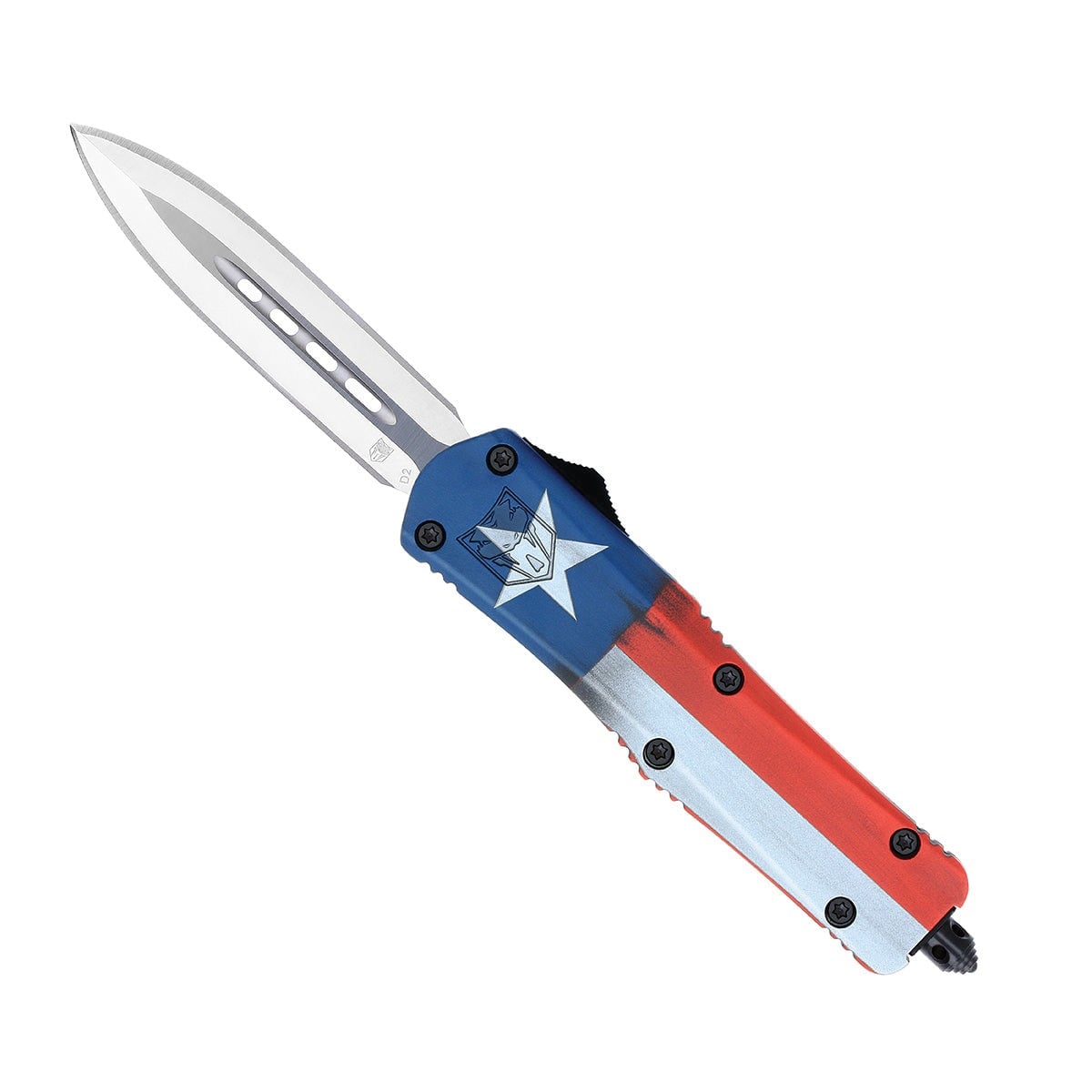 CobraTec Knives FS-3 Texas Flag Medium OTF Knife Dagger - MCTXFS-3DAGNS