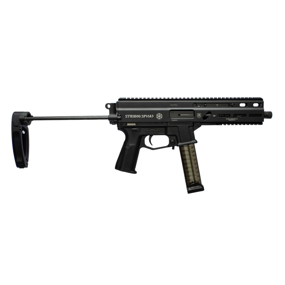Grand Power Stribog SP10A3 8" 10mm Sub Pistol PDW Tailhook Brace