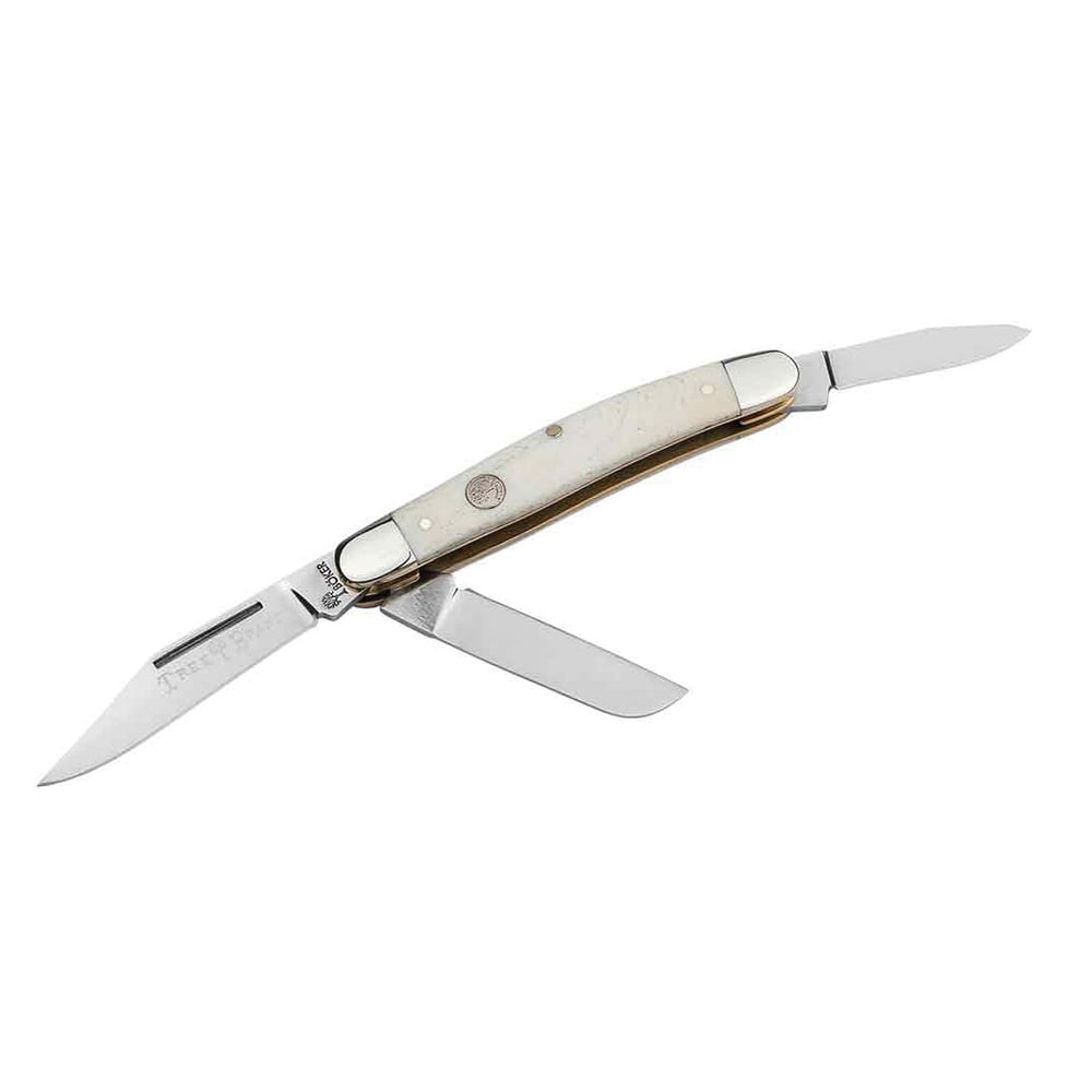 Boker Manufactory Traditional Series 2.0 Medium Stockman Folding Knife Clip Point/Sheepsfoot, White