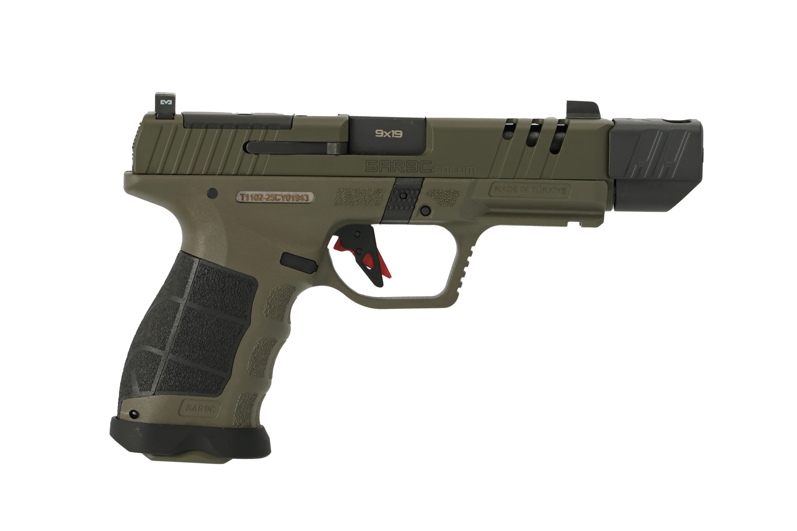 SAR SAR9 Compact SOCOM 9mm Pistol - 21 RD Mag, Green