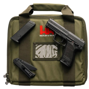 HK P8A1 9mm 4.25" Black 10rd w/Boker Knife/Grn Case - Black
