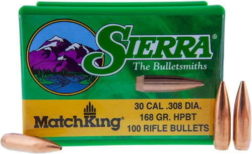 SIERRA BULLETS .30CAL .308 - 168GR HP-BT MATCH 100CT