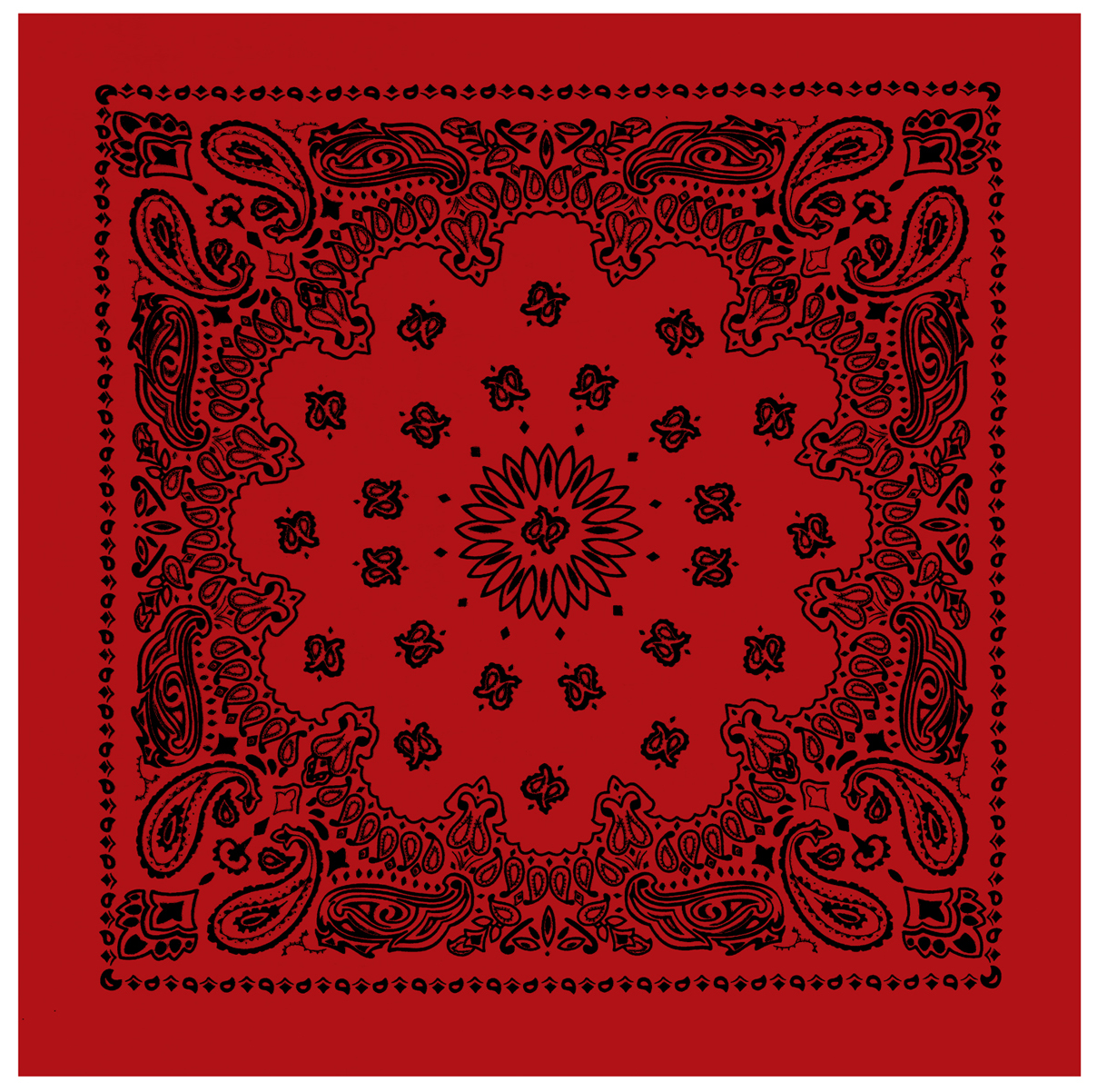 Rothco Trainmen Paisley Bandana Extra-Large - 27 X 27, Red - Black