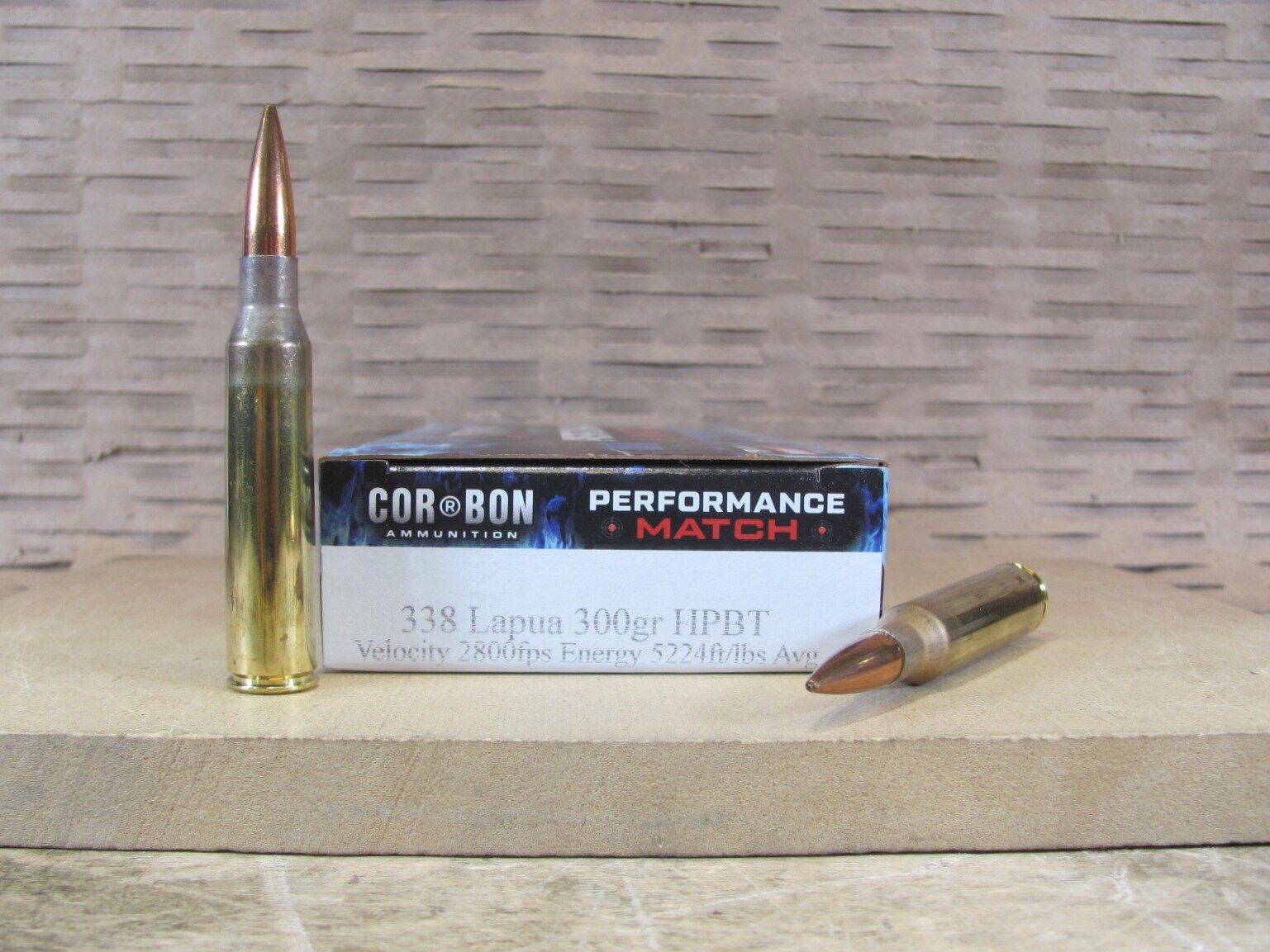 20 Round Box – 338 Lapua 300 Grain Hollow Point BT Corbon Performance Match Ammo – PM338300/20