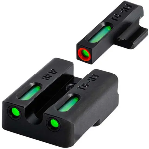 Truglo TG13KS1PC TFX Pro Century Canik TP9 Square Front/U-Notch Rear Tritium Green w/Orange Outline Green Black Frame