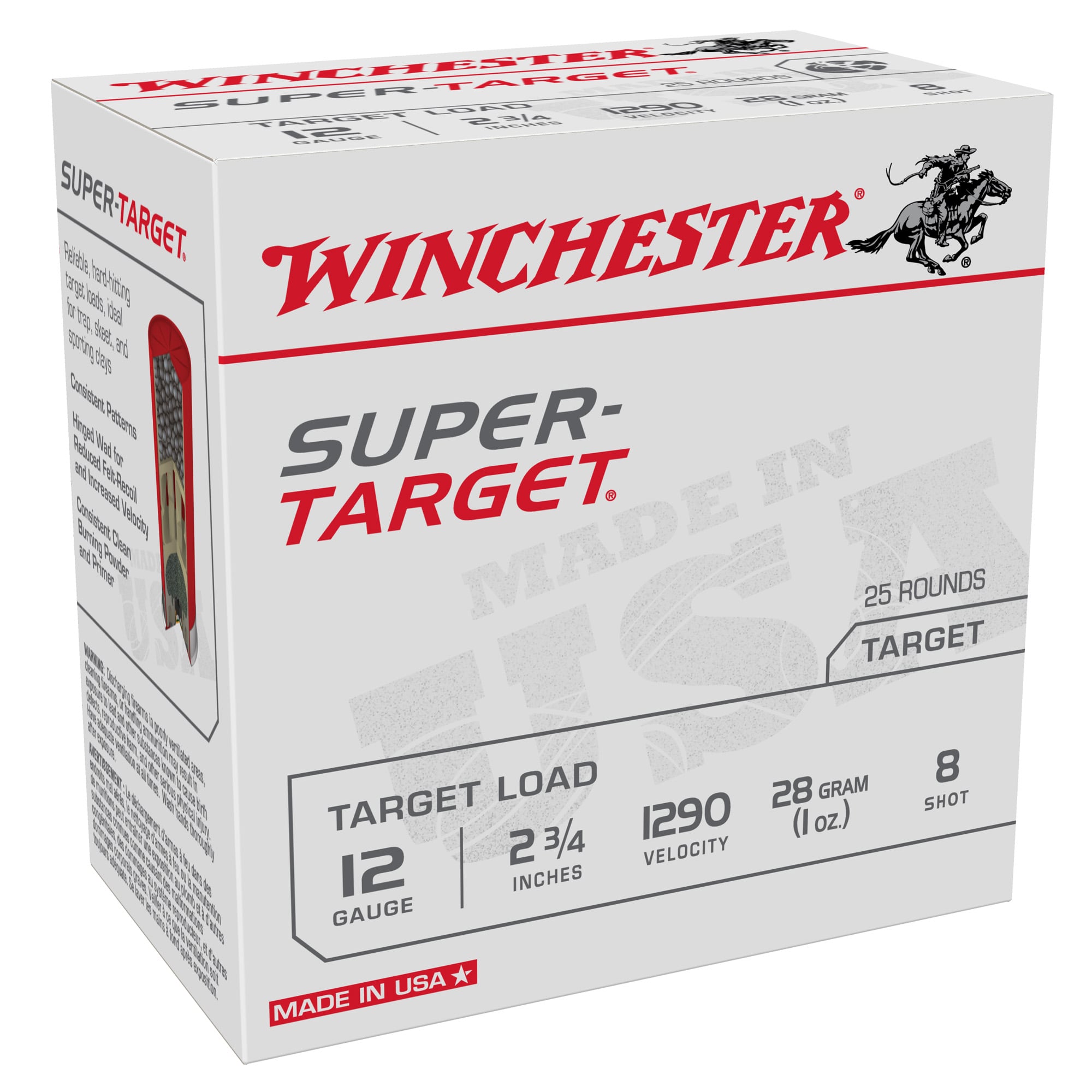 Winchester Super Target 12 Gauge Ammunition, 25 Rounds Shotshell #8 - TRGT12908