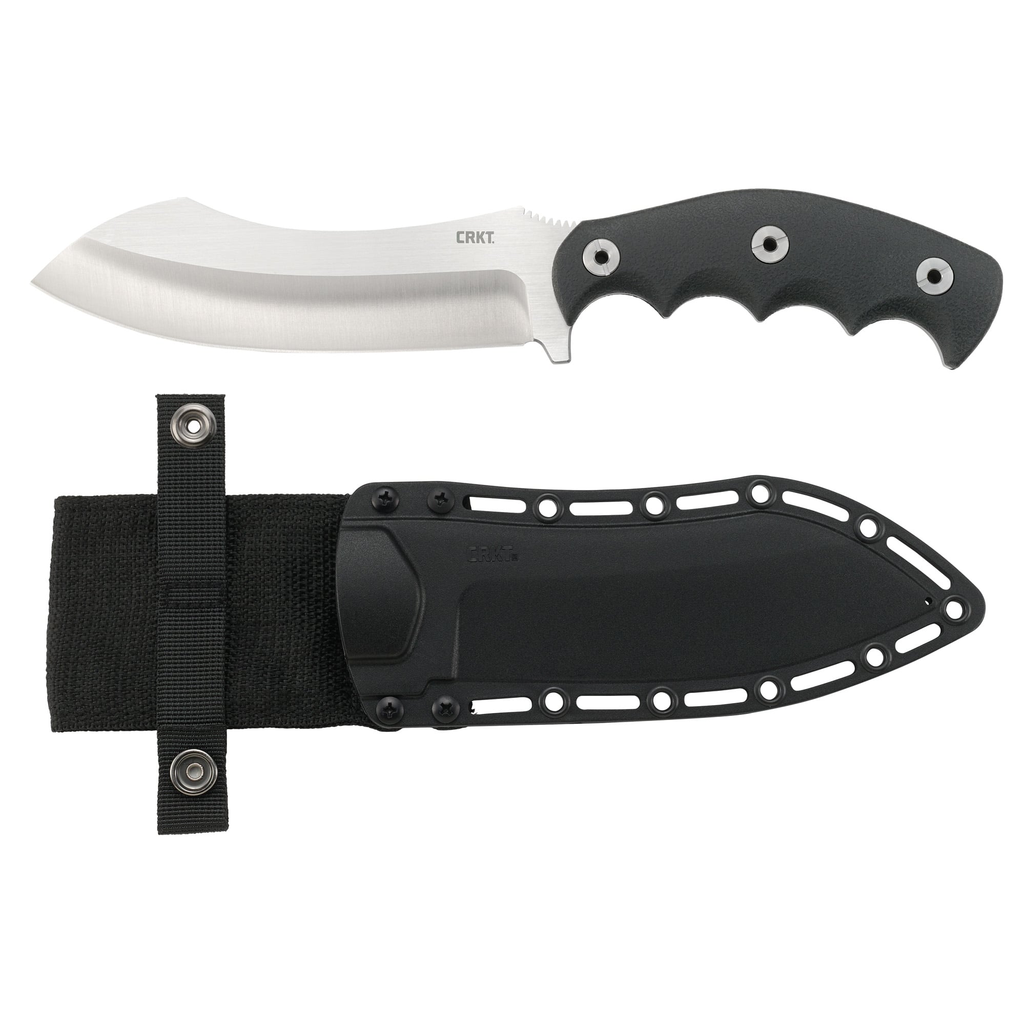 CRKT Catchall Fixed Blade Knife Silver Plain 5.51" 2866 8Cr13MoV