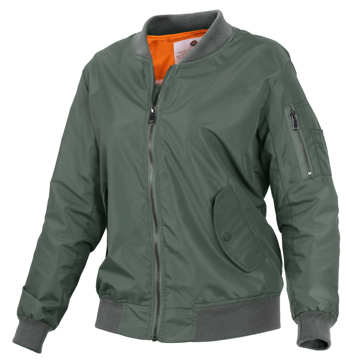 Rothco Womens Lightweight Ma-1 Flight Jacket - Sage Green, Xx-Small