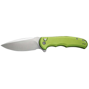 Civivi Knives C18026E-3 Praxis  3.75 Folding Drop Point Plain Satin Nitro-V Steel Blade, Lime Green Aluminum Handle