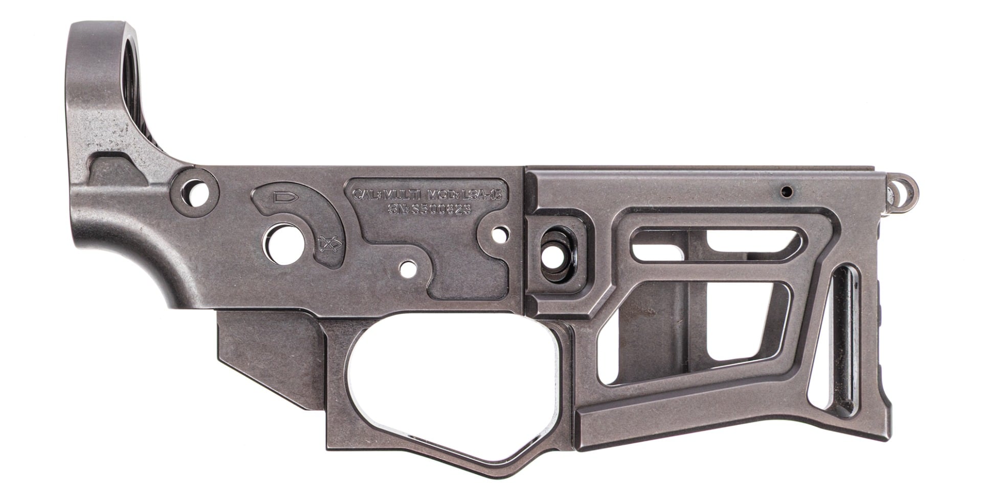 Lead Star Skeletonized Stripped AR-15 Lower Receiver, Gunmetal Grey