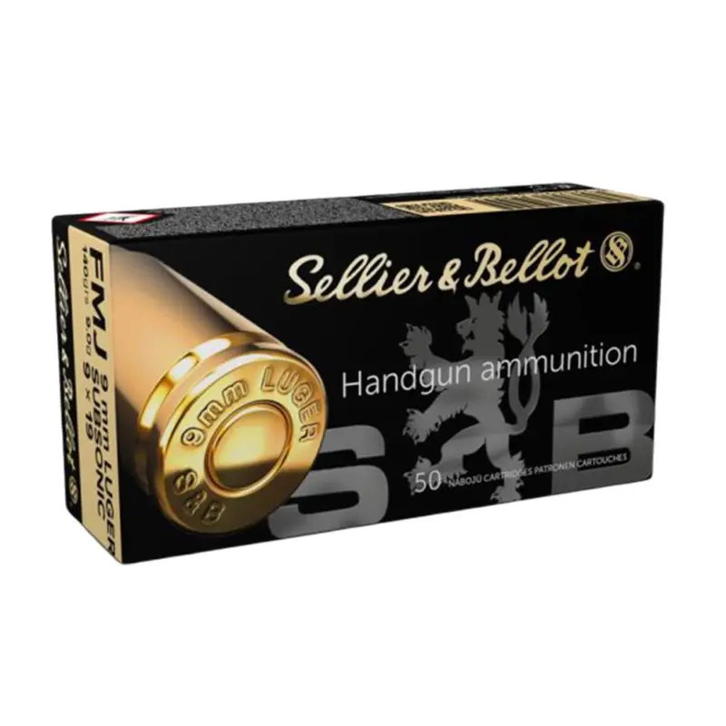 Seller Bellot Subsonic Pistol Ammunition 9mm Luger 140 gr FMJ 1001 fps 50/ct
