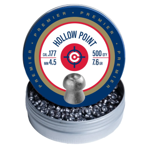 Crosman LHP77 Premier Hunting .177 Pellet Lead Hollow Point 500 Per Tin