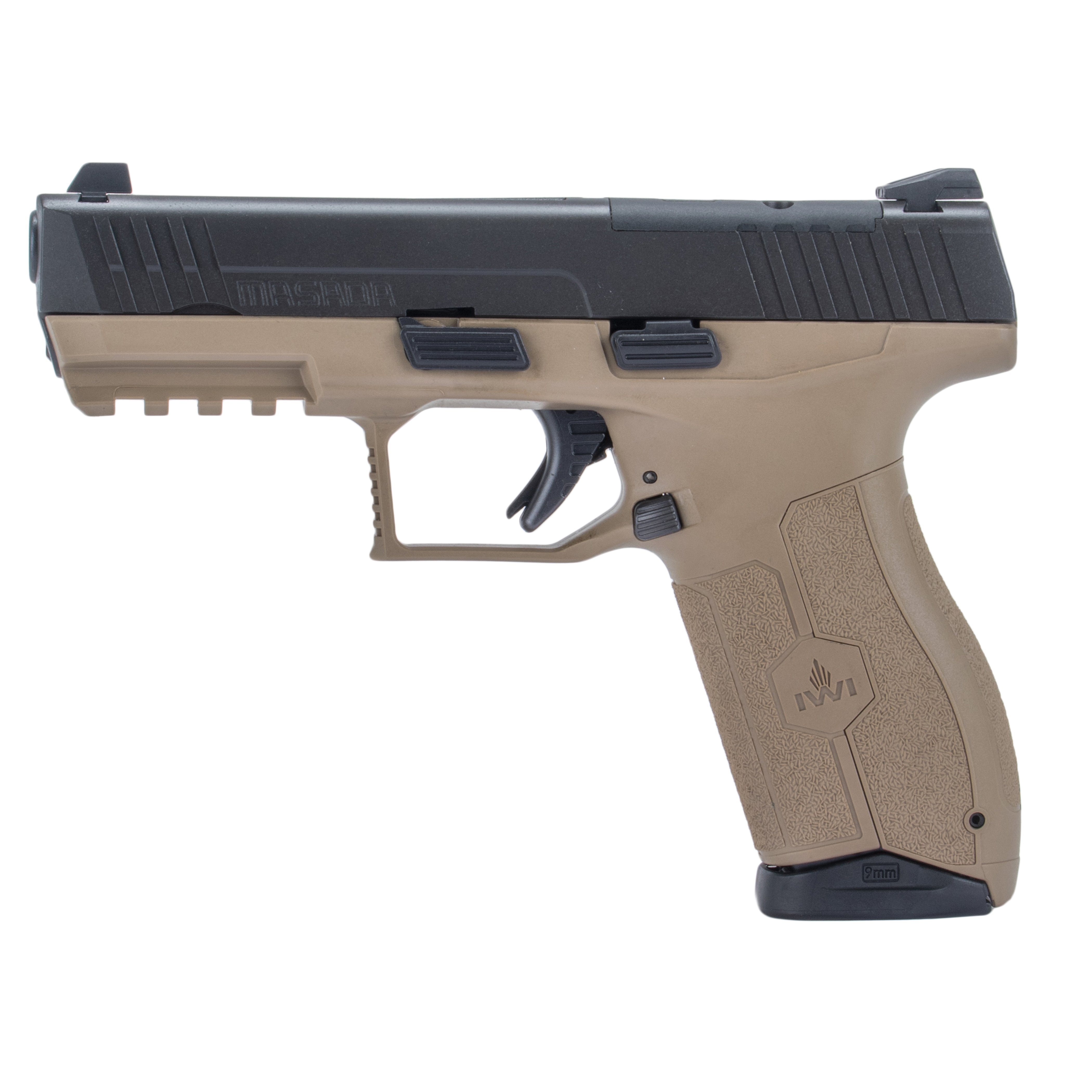 IWI MASADA 9MM 4.6″ THREADED – BBL 3-DOT ORP 2-10RD MAG FDE - No Credit Card Fees - Low, flat rate shipping