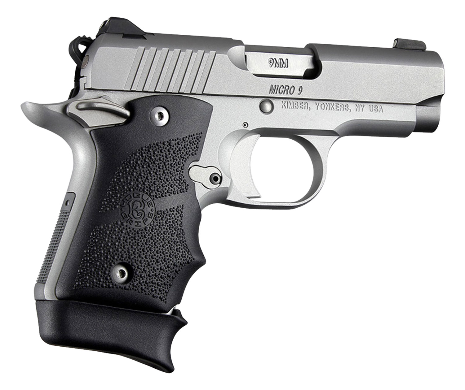 Hogue Grip w/ Finger Grooves for Kimber Micro9 (Ambi Safety) Pistols, Black - 39080