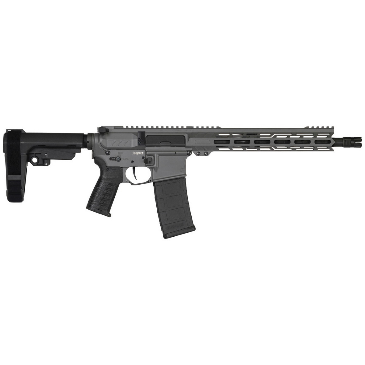 CMMG Banshee MK4 .300 AAC Blackout 12.50" AR Pistol, Tungsten Gray - 30AB20FTNG