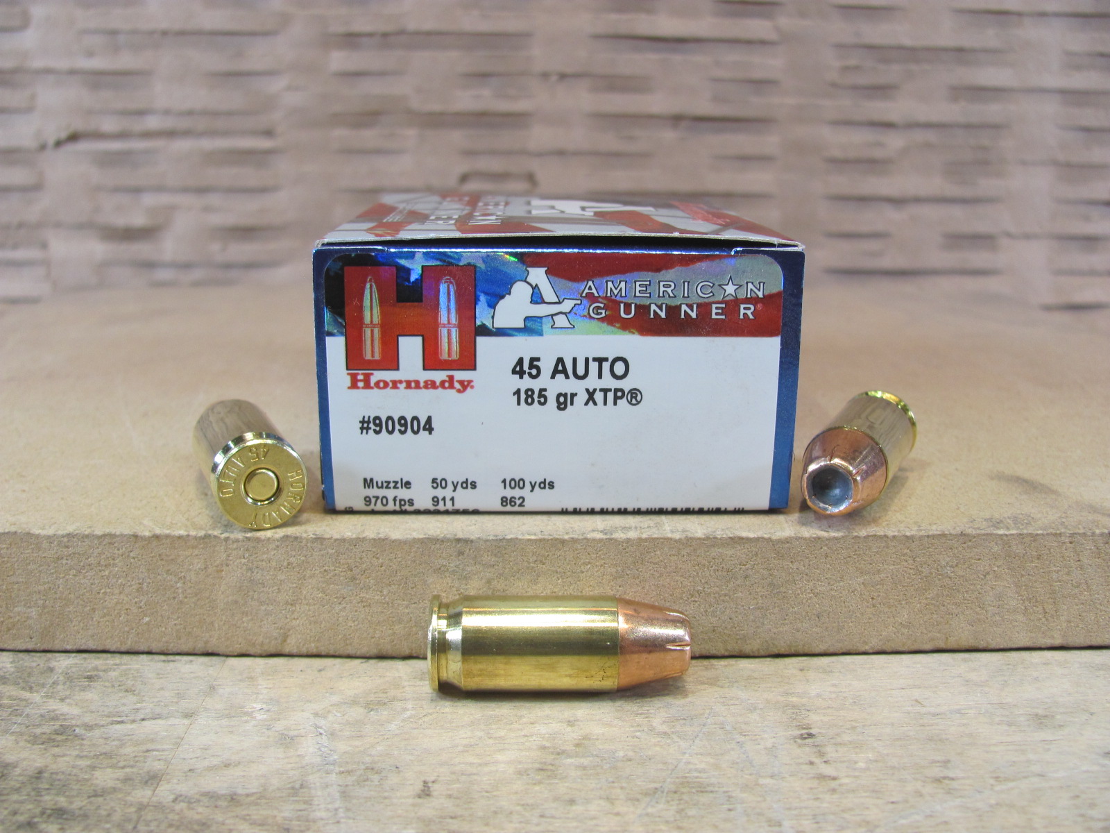 200 Round Case – 45 Auto 185 Grain XTP Hornady American Gunner Ammo – 90904