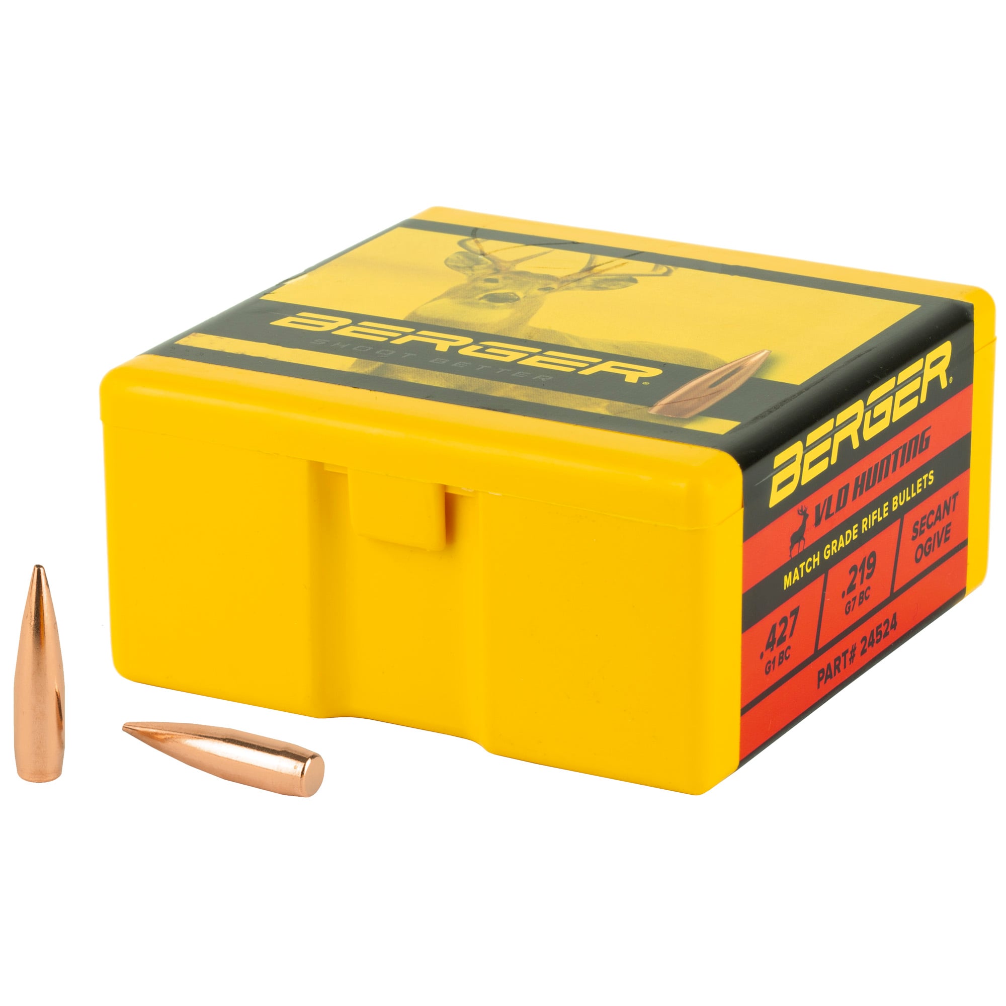 Berger VLD Hunting 243 Winchester 87gr Boat Tail HP Reloading Bullets, 100 Count - 24524