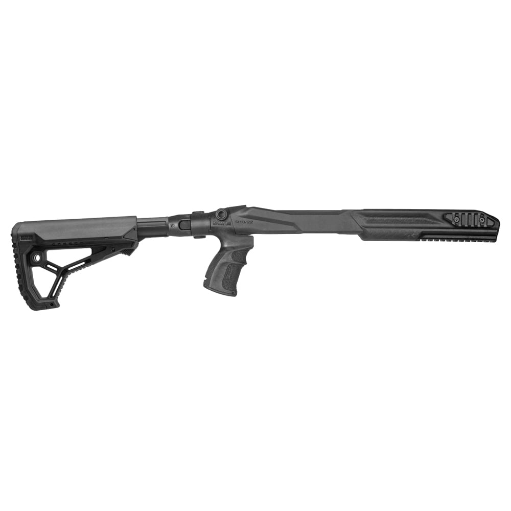 FAB Defense M4 Collapsible Stock Chassis Conversion Kit Fits Ruger 10/22, Black - Optimize Ruger 10/22 with Collapsible Stock Chassis - FXM4R1022B