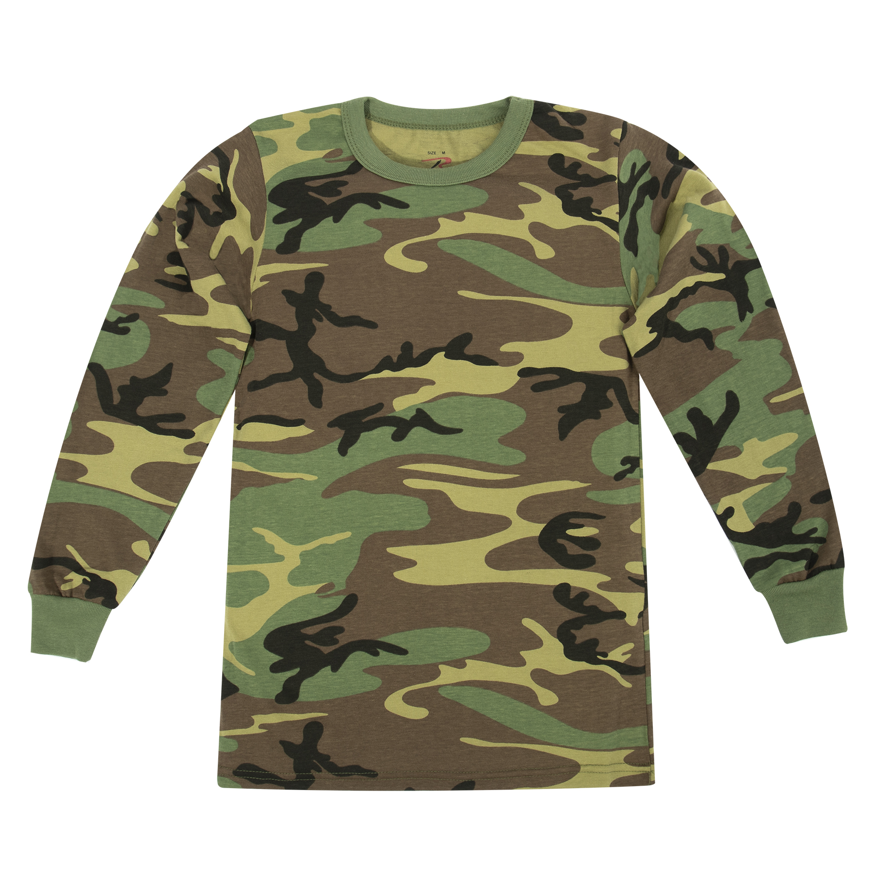 Rothco Kids Long Sleeve Camo T-Shirt - Woodland Camo, X-Large