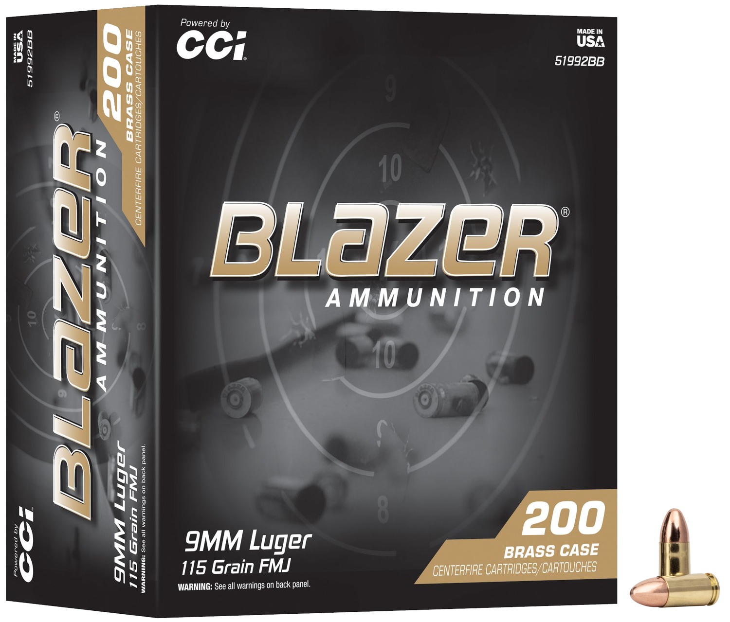CCI Blazer Brass 9mm 115gr FMJ - 200 Rounds