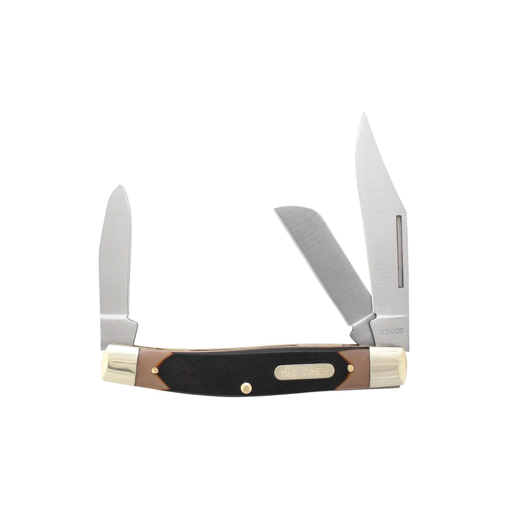 Old Timer Senior Folding Knife Clip Point/Sheepsfoot/Spey, Brown
