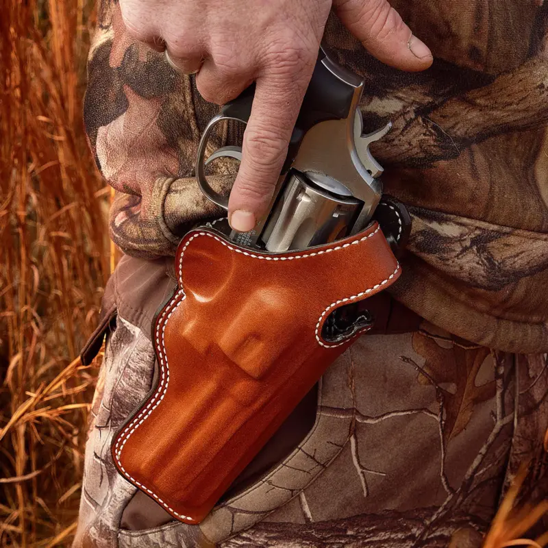 DeSantis Gunhide 016TC5LZ0 Dual Angle Hunter OWB Tan Leather Belt Slide Fits Glock 40 Right Hand