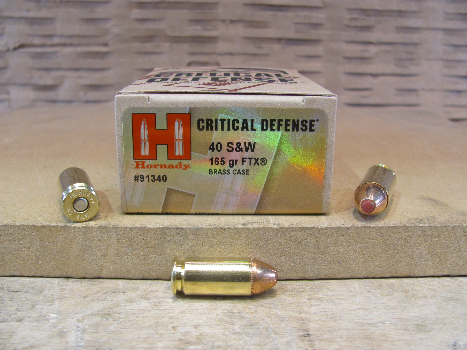 20 Round Box – 40 Cal SW Hornady Critical Defense 165 Grain FTX Hollow Point Ammo – 91340