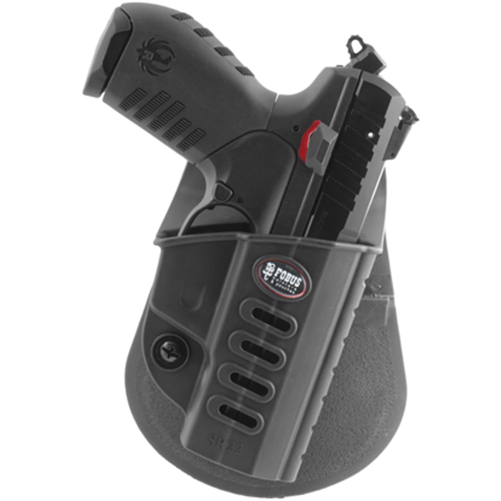 Fobus Evolution Right Hand Ruger SR22 Holster, Roto Paddle Mount, Smooth Black - SR22RP