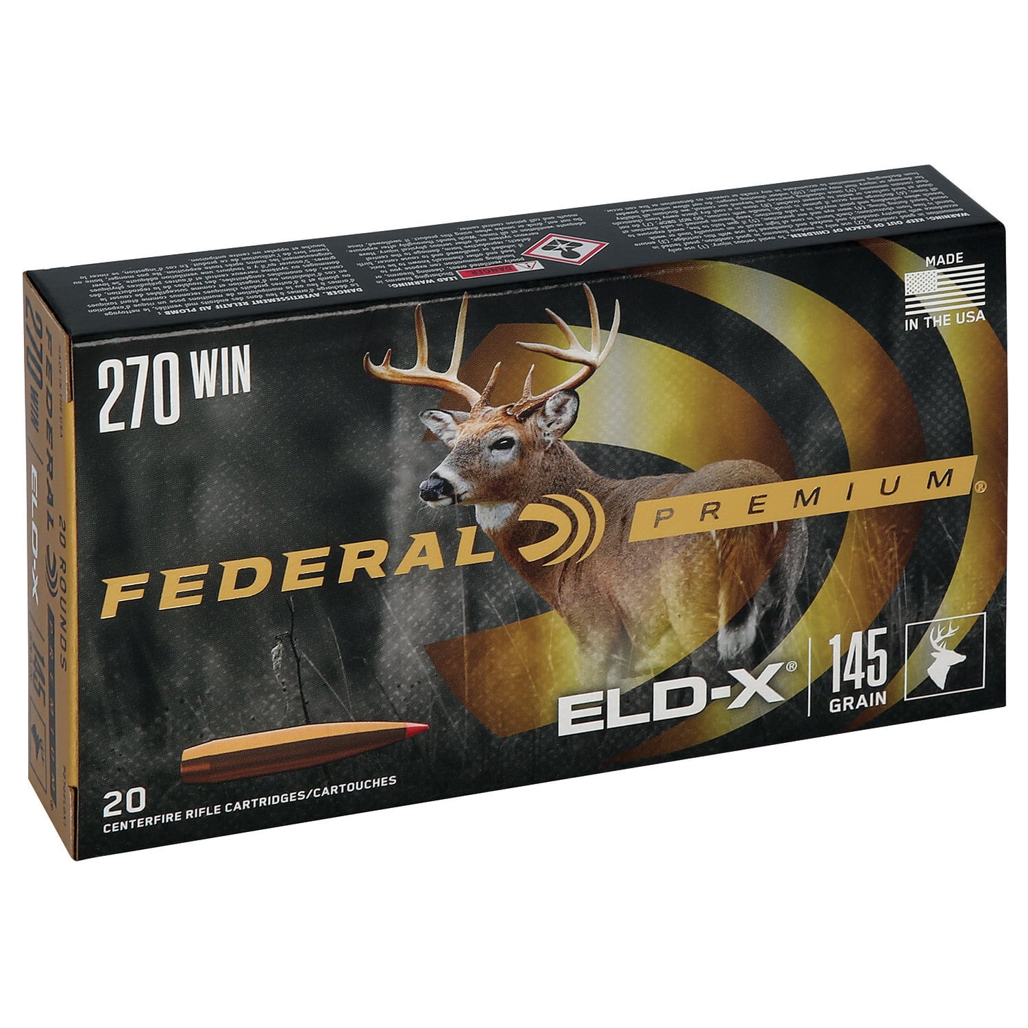 FEDERAL 270 WIN 145 GR ELD-X 20 RD/BX 10 BX/CS