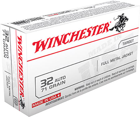 WINCHESTER USA 32 ACP 71GR – FMJ-RN 50RD 10BX/CS - No Credit Card Fees - Low, flat rate shipping