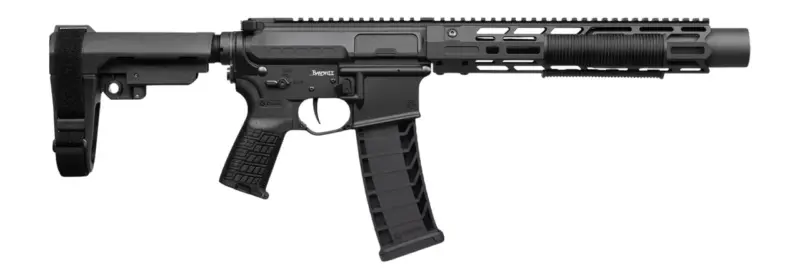 CMMG 94A68CD-AB Zeroed Banshee Mk4 9mm Luger 33+1 6.50" Black Nitride Threaded Barrel, Black Armor Cerakote Aluminum Receiver w/Picatinny Rail, M-LOK Handguard, Black Polymer CMMG RipBrace, CMMG Zeroe
