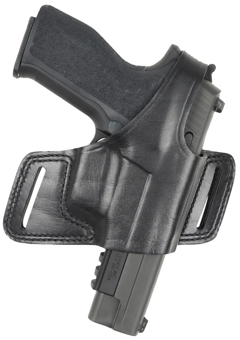 Bianchi 15706 Black Widow OWB Size 01 Black Leather Belt Slide Fits S J Frame Fits Taurus 85 Fits Charter Arms Undercover Right Hand