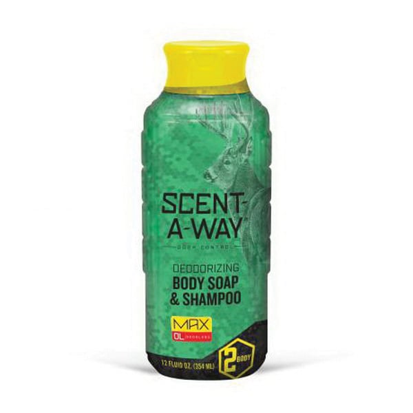 Hunter's Specialties Scent-A-Way Max Odor Eliminator Liquid Body Soap and Shampoo, 12 oz - 07755
