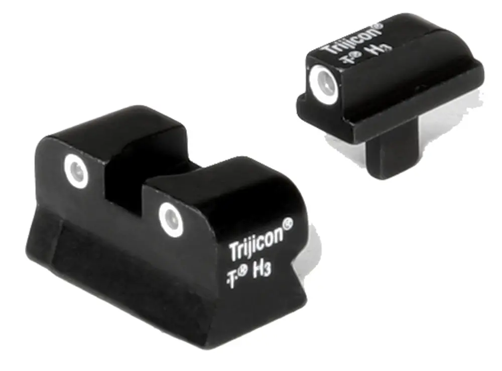 Trijicon 600145 Bright Tough Night Sights Green/Tritium White Outline Front Sight-Green/Tritium White Outline Rear Sight Colt 1911 0.055 Tang